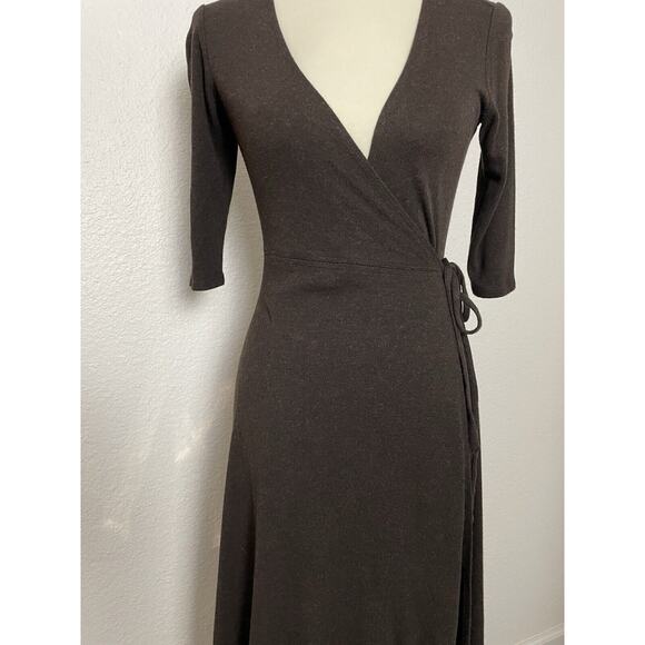 Eileen Fisher Wrap Dress Stretch Knit Knee Length - Picture 3 of 10